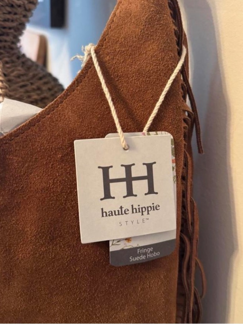 Suede Hobo Bag in Chestnut Brown - NWT, one size - Picture 5 of 9